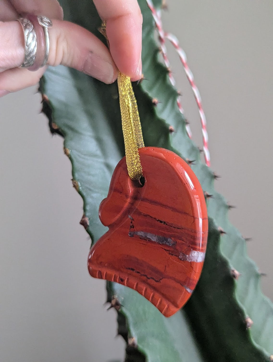 Red Jasper Santa Hat Christmas Decoration (Various Colors Available)