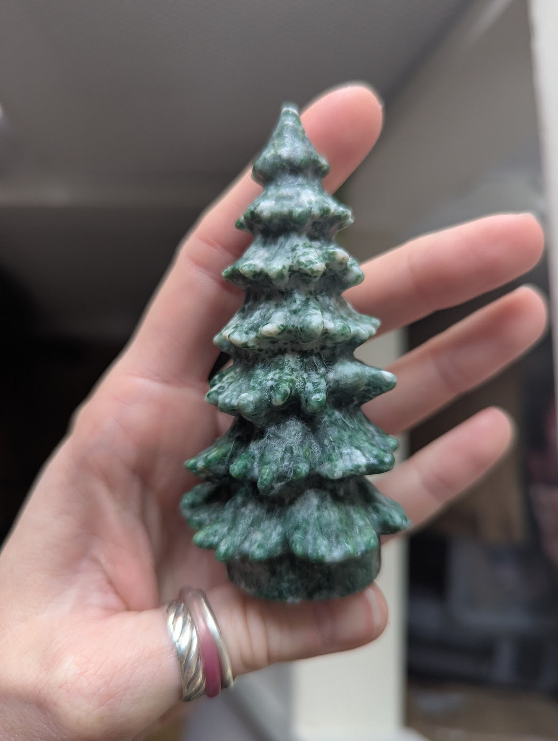 Carved Tree Agate Winter Tree