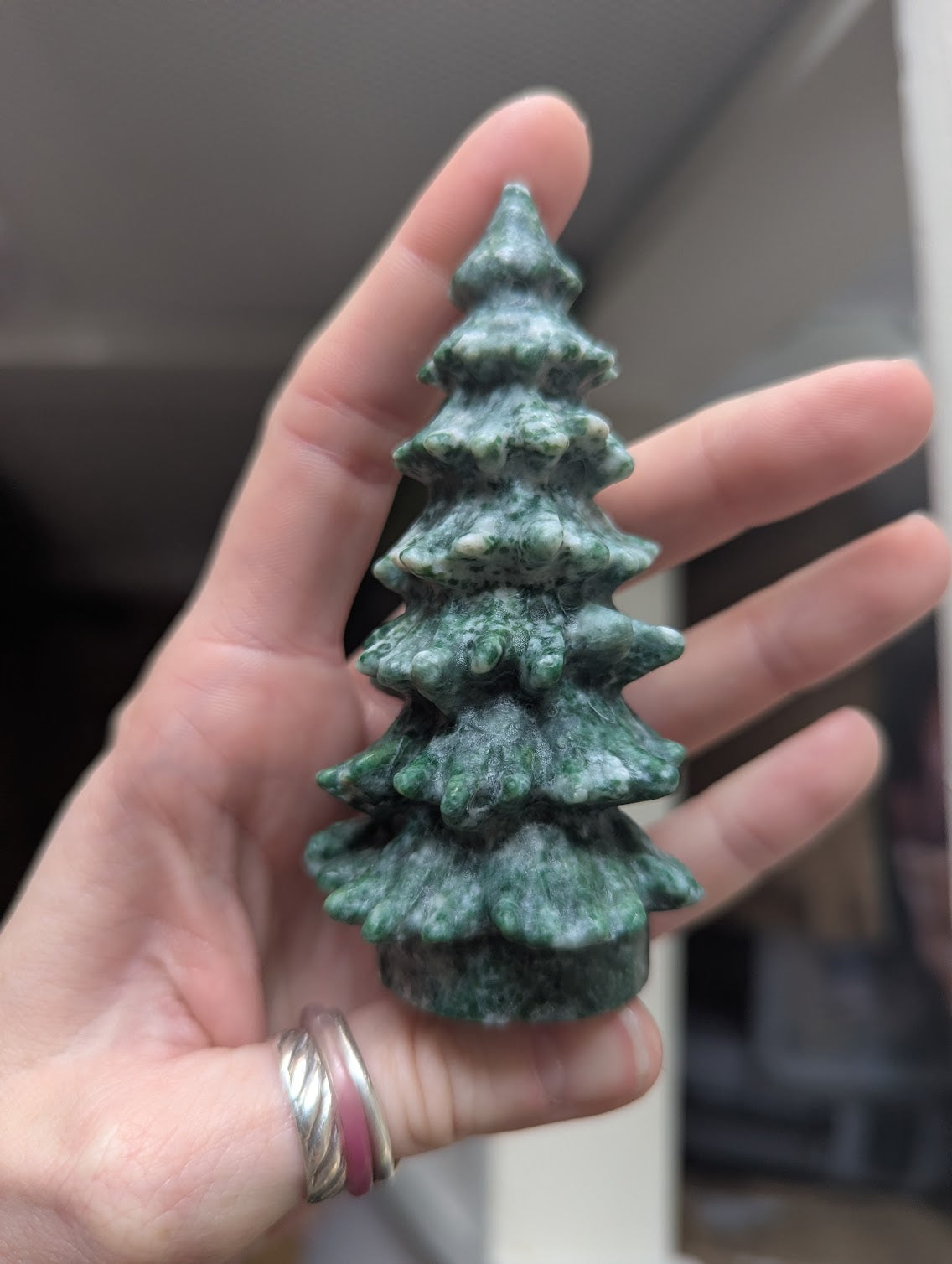 Carved Tree Agate Winter Tree