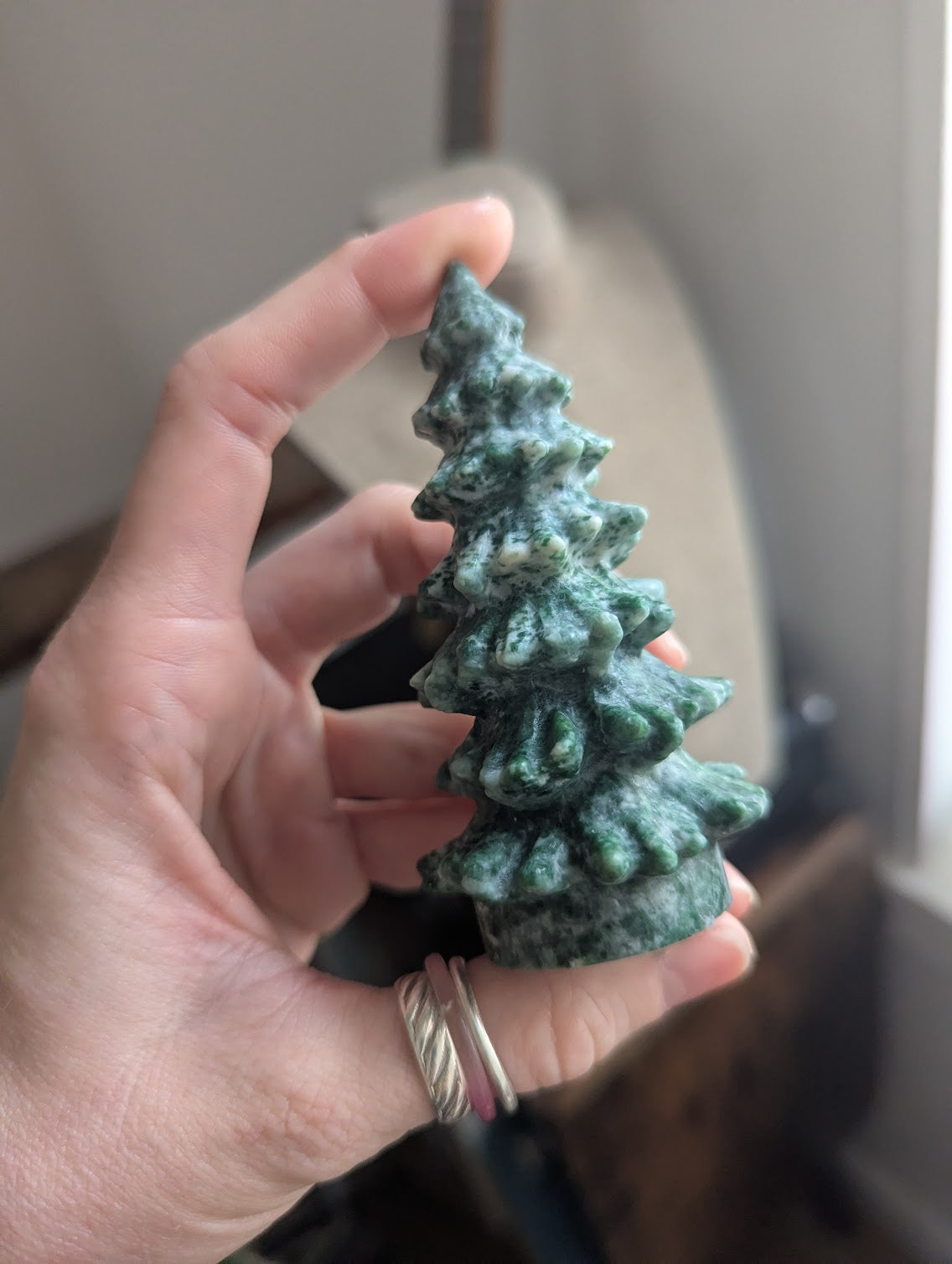 Carved Tree Agate Winter Tree