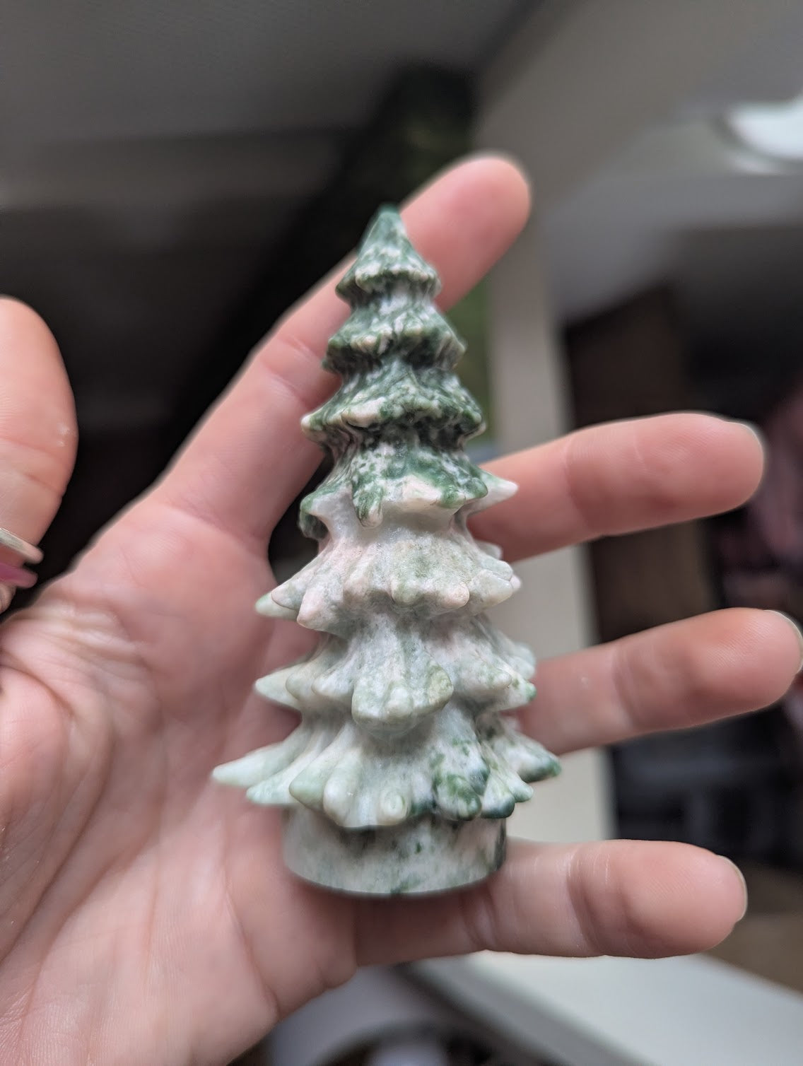 Carved Tree Agate Winter Tree