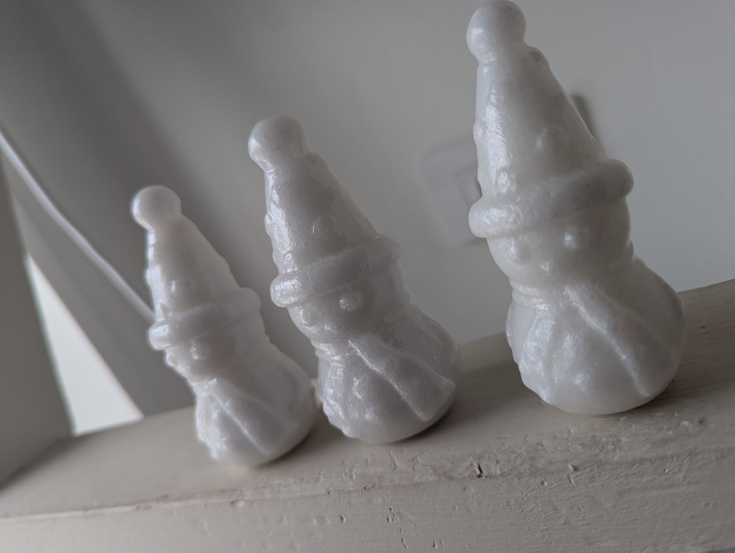 Carved White Gemstone Snowman