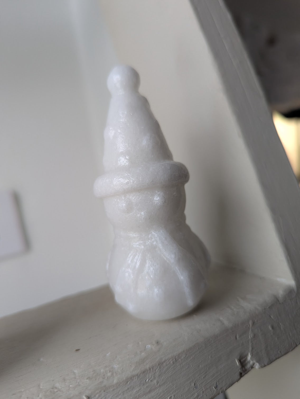 Carved White Gemstone Snowman