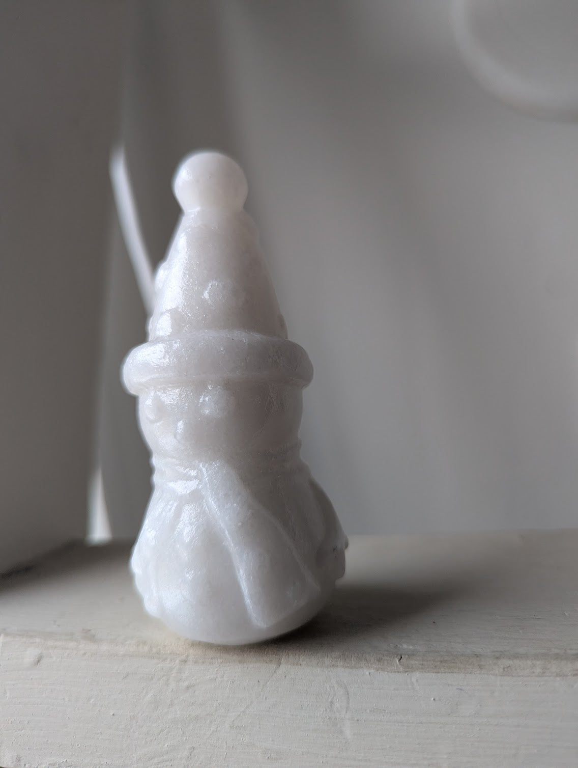 Carved White Gemstone Snowman