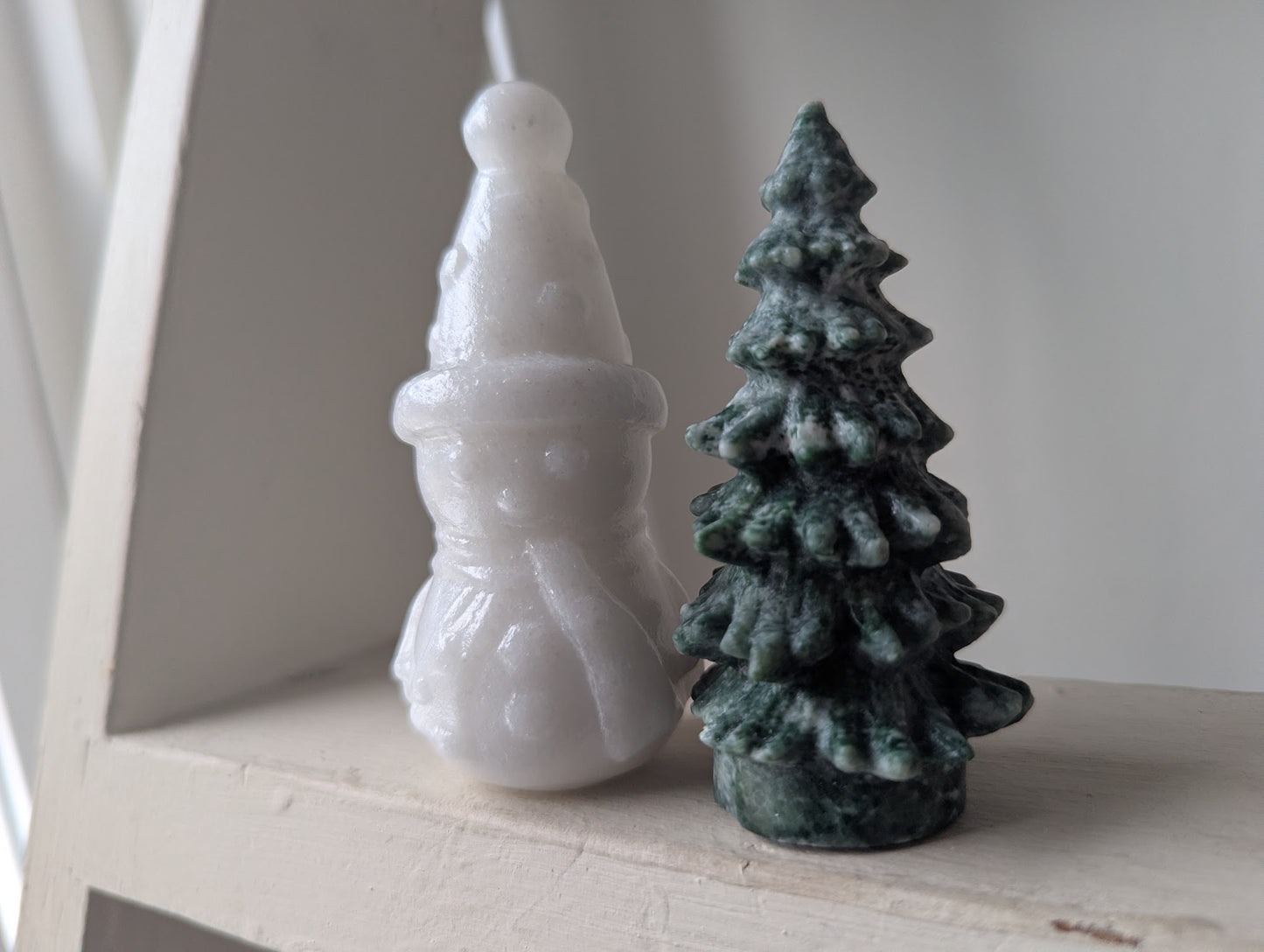 Carved White Gemstone Snowman