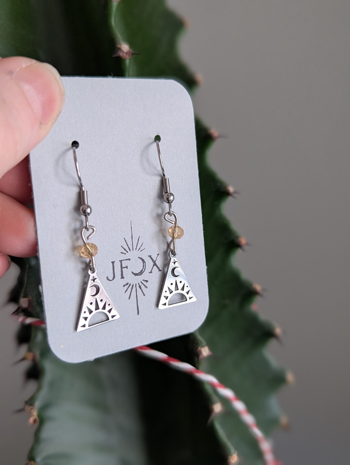 Sun Moon Mountain Silver Earrings