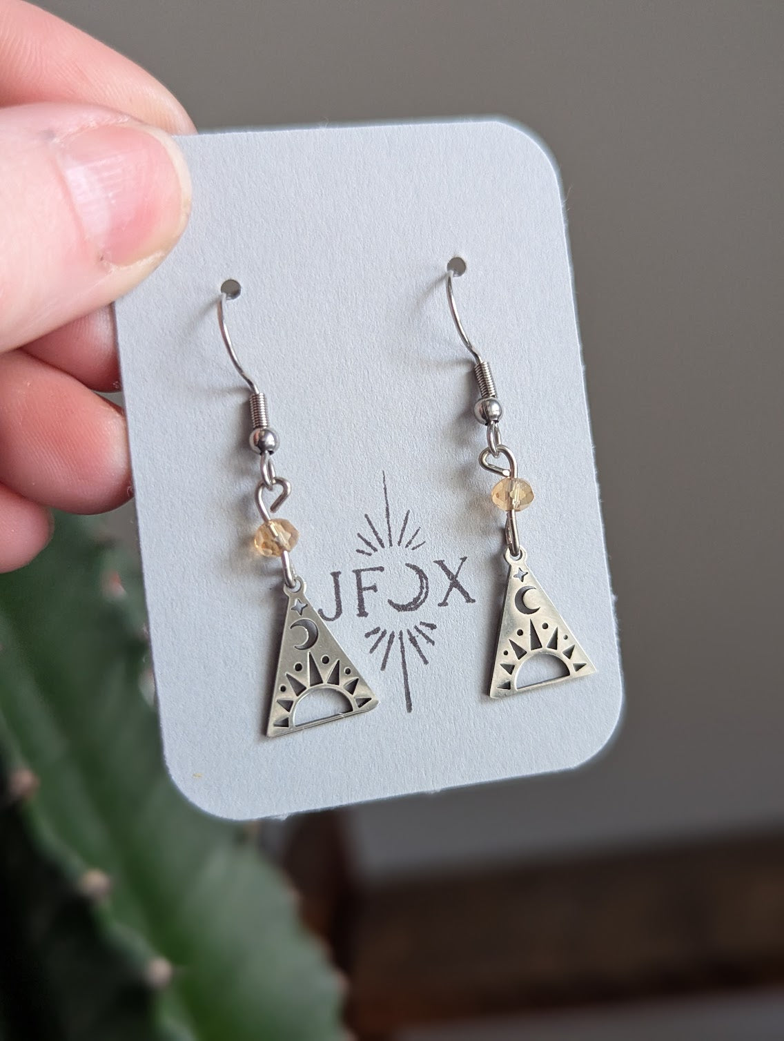 Sun Moon Mountain Silver Earrings