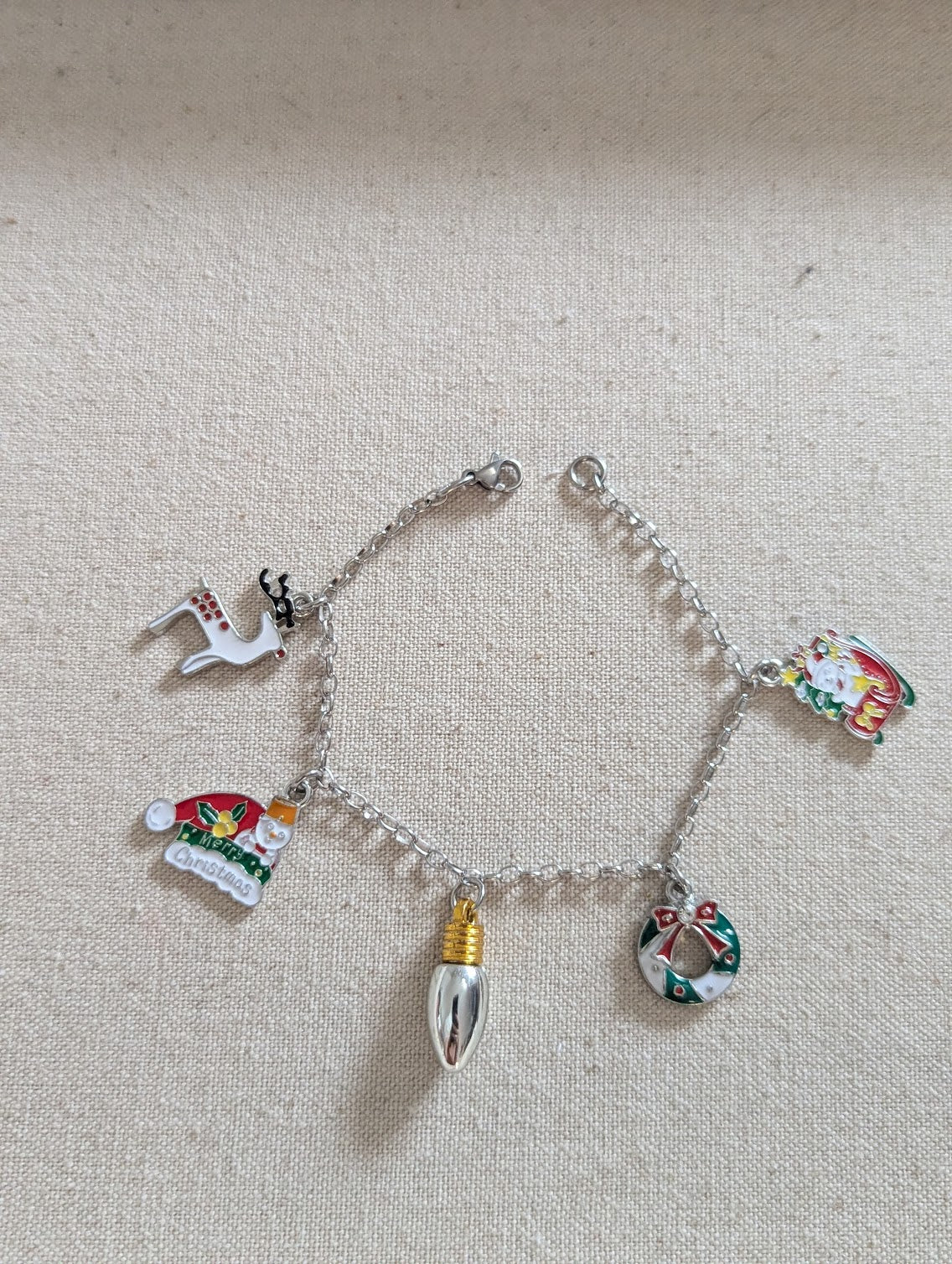 Silver Christmas Charm Bracelet (Various Styles Available)