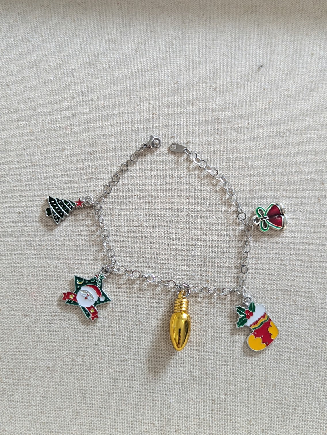 Silver Christmas Charm Bracelet (Various Styles Available)