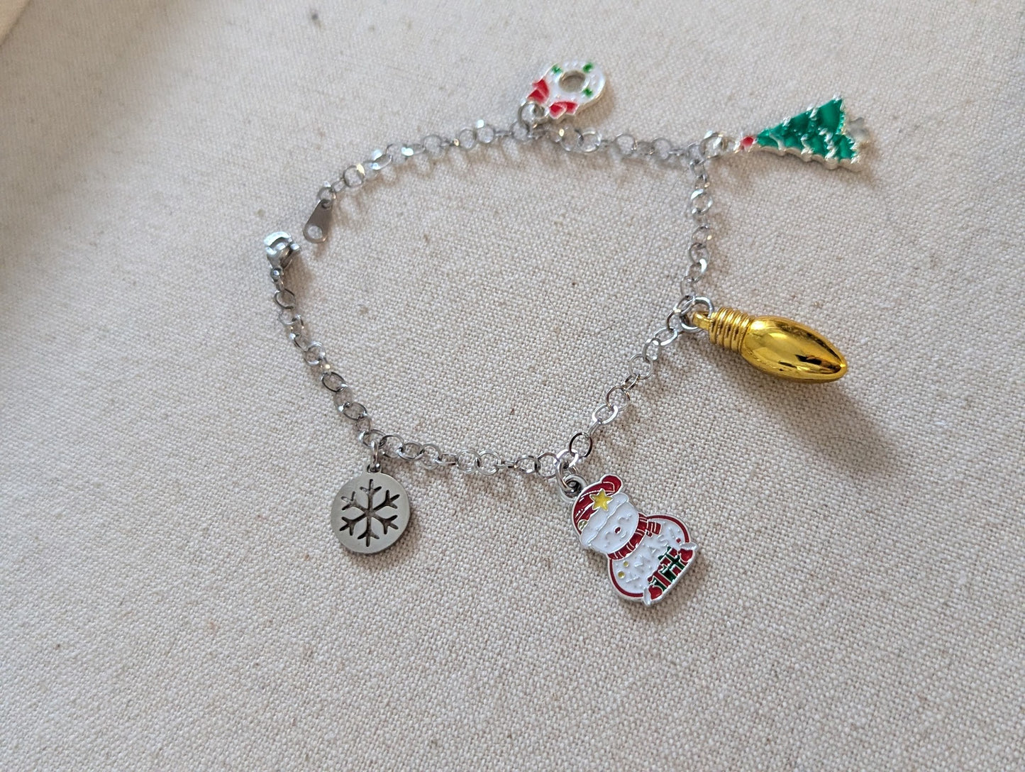 Brass Christmas Charm Bracelet (Various Styles Available)