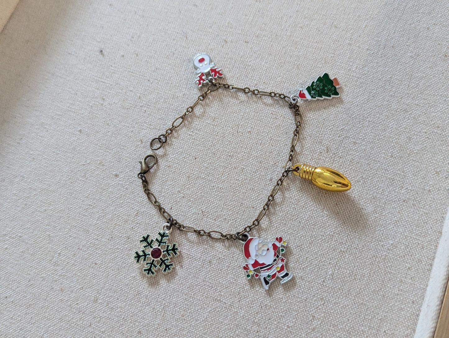 Brass Christmas Charm Bracelet (Various Styles Available)