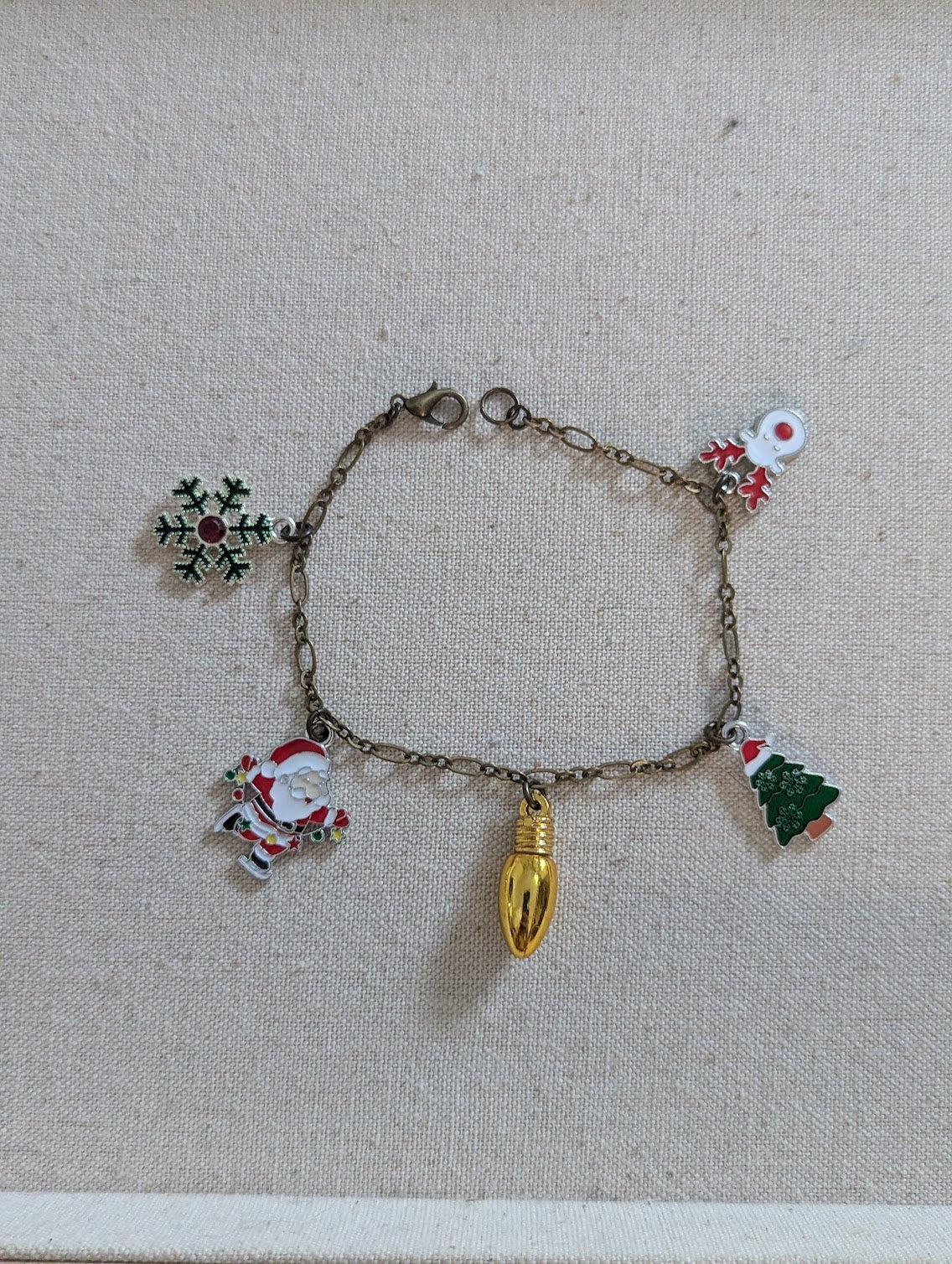 Brass Christmas Charm Bracelet (Various Styles Available)
