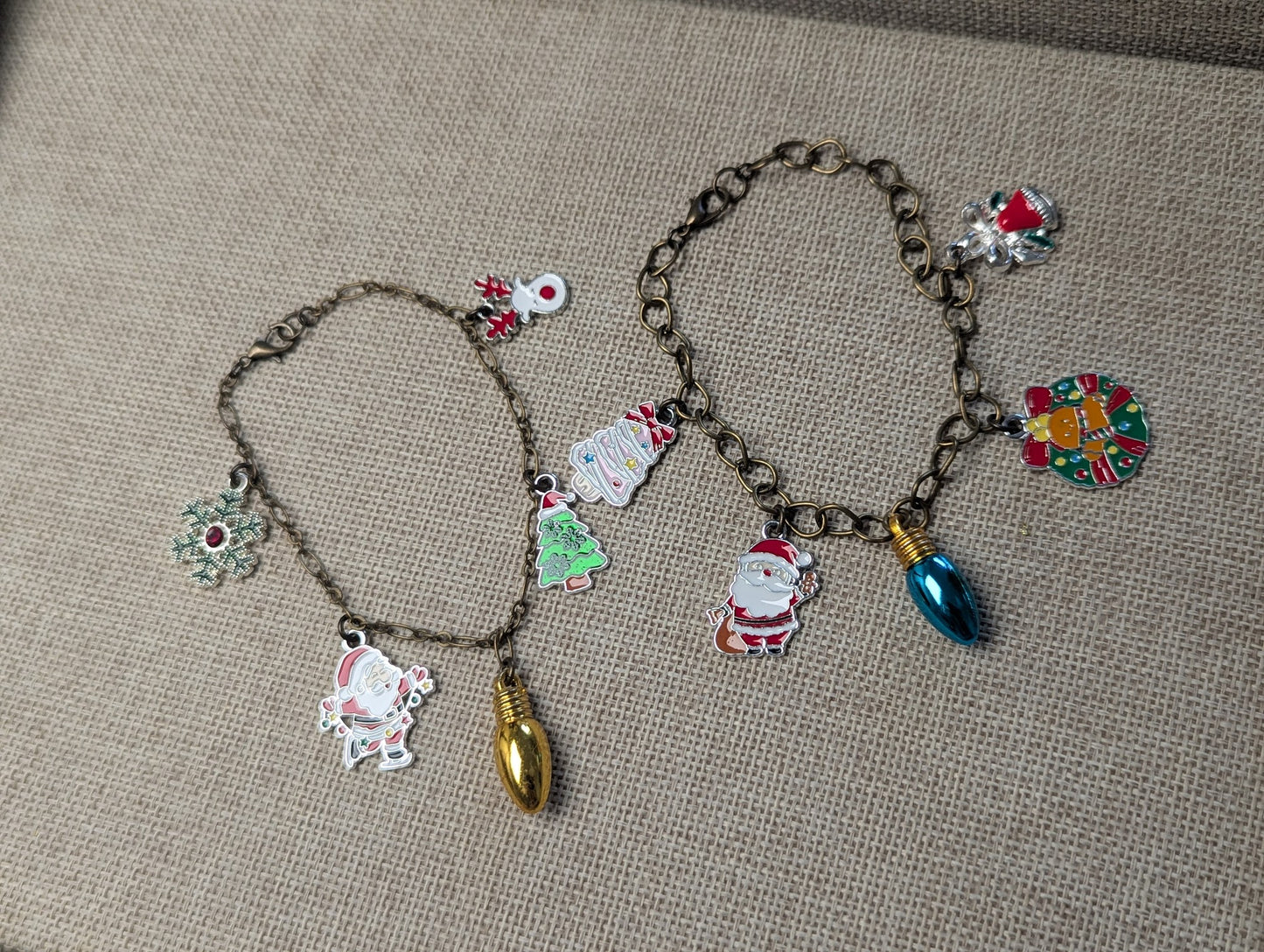 Brass Christmas Charm Bracelet (Various Styles Available)