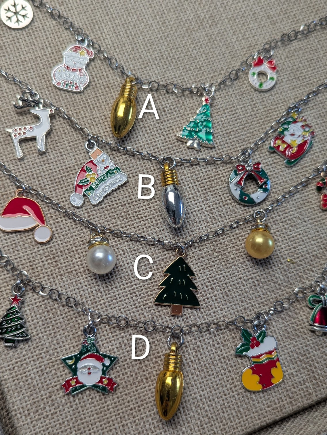 Silver Christmas Charm Bracelet (Various Styles Available)