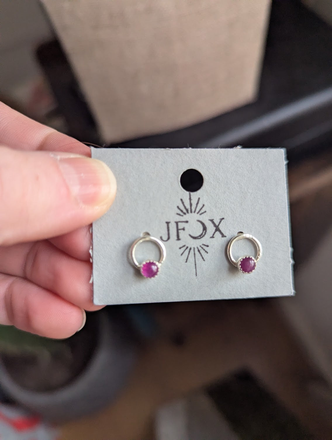 Pink Sapphire Sterling Silver Full Circle Studs