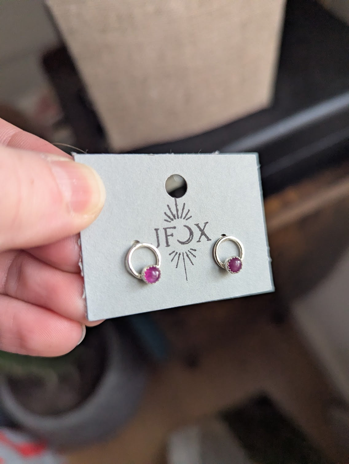 Pink Sapphire Sterling Silver Full Circle Studs