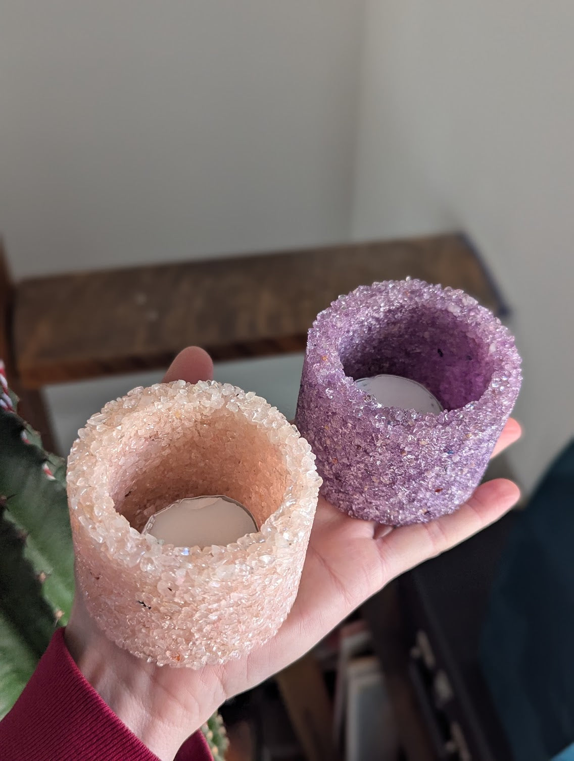 Gemstone Chip Votive Candelholder (Various Gemstones Available)