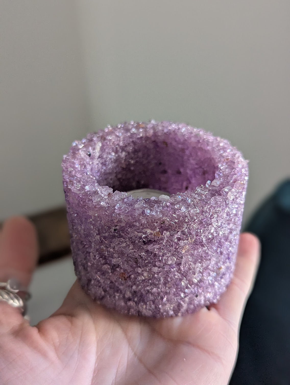 Gemstone Chip Votive Candelholder (Various Gemstones Available)