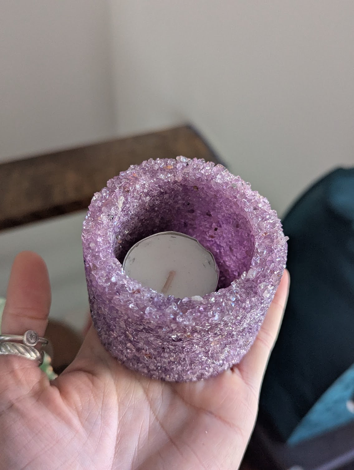 Gemstone Chip Votive Candelholder (Various Gemstones Available)