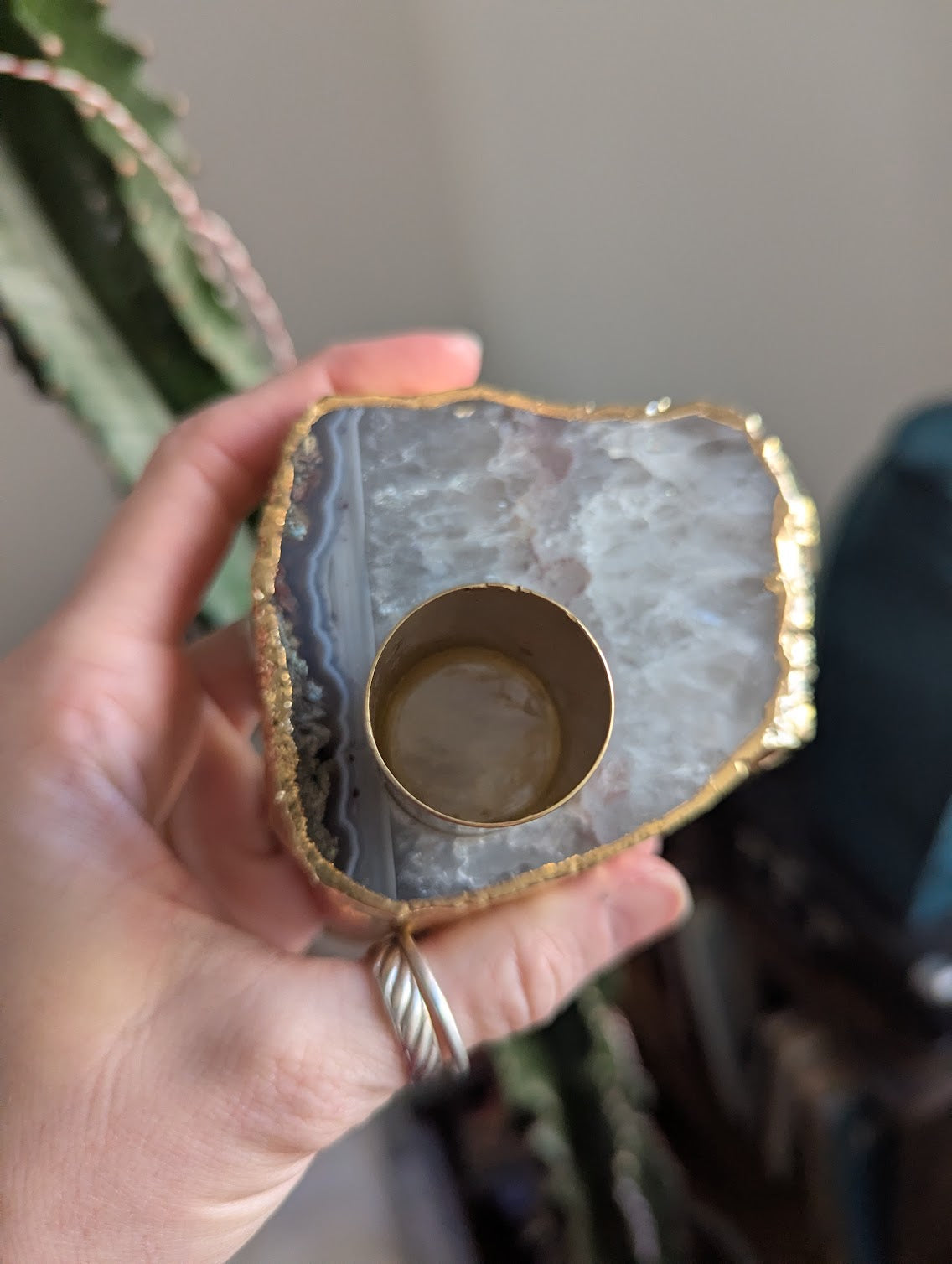 Agate Tapered Candlestick Holder (Various Stones Available)