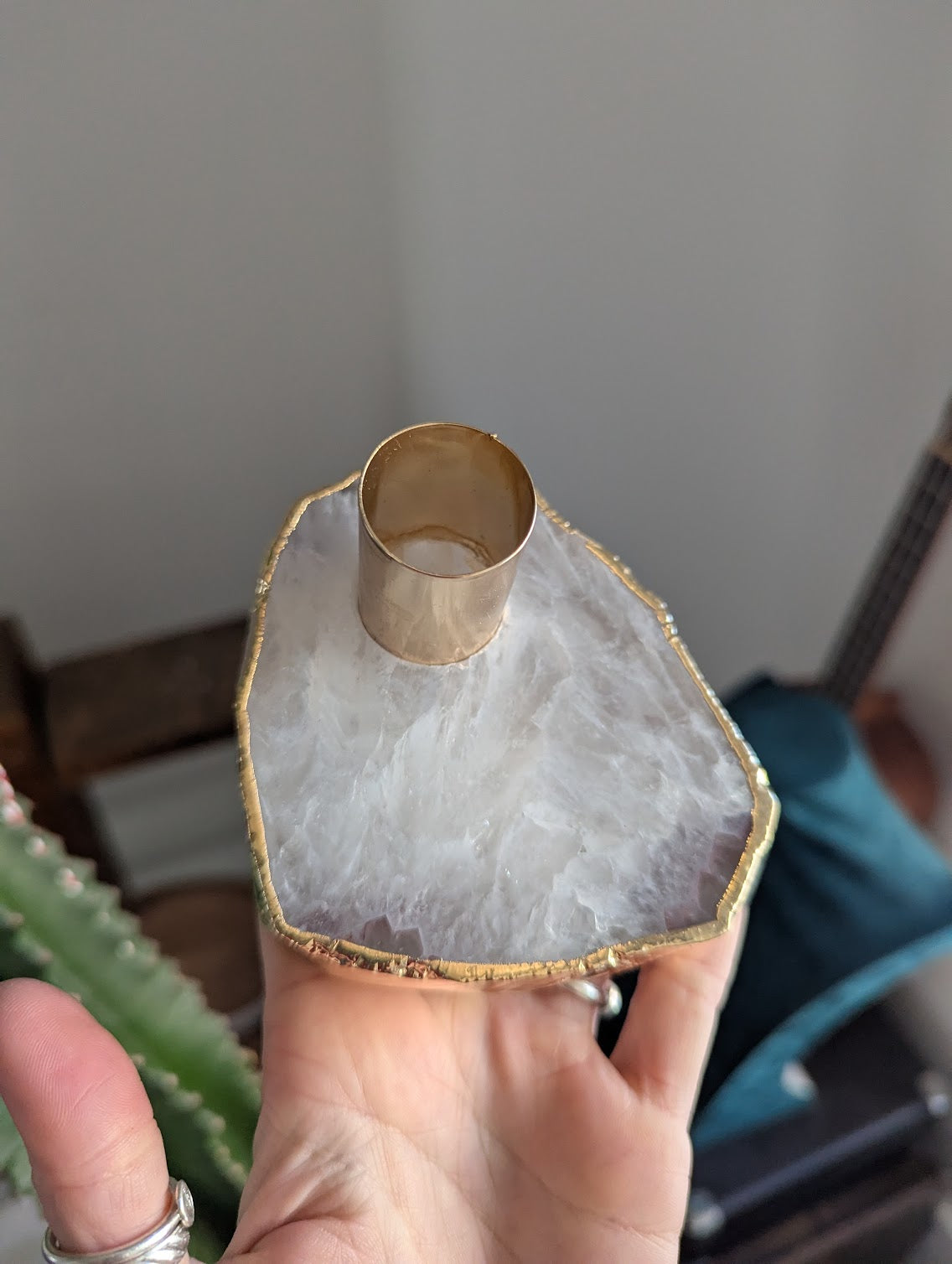 Agate Tapered Candlestick Holder (Various Stones Available)