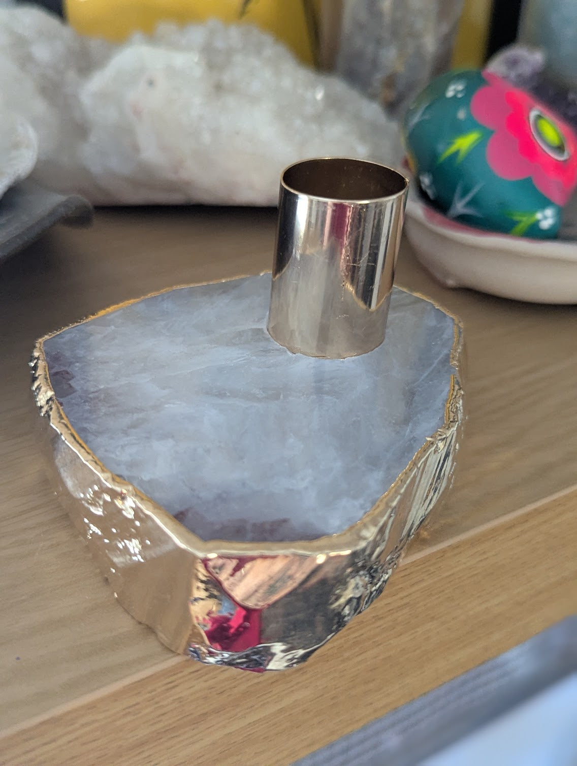 Agate Tapered Candlestick Holder (Various Stones Available)