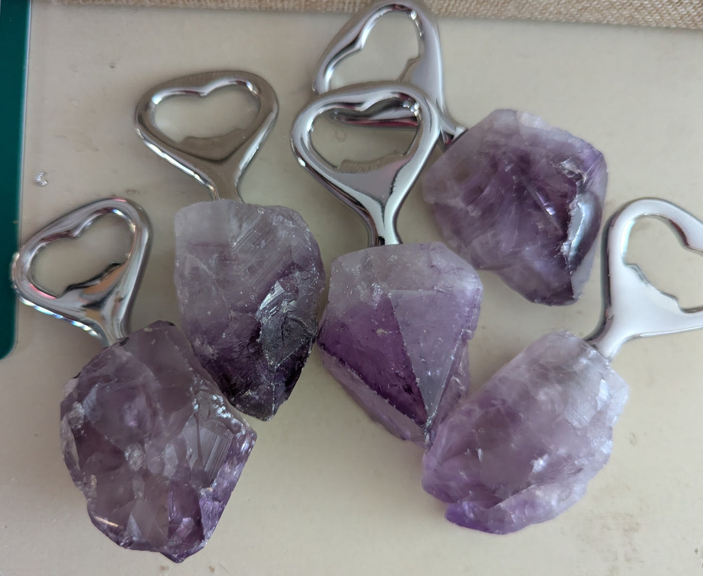 Raw Amethyst Stainless Bottle Opener
