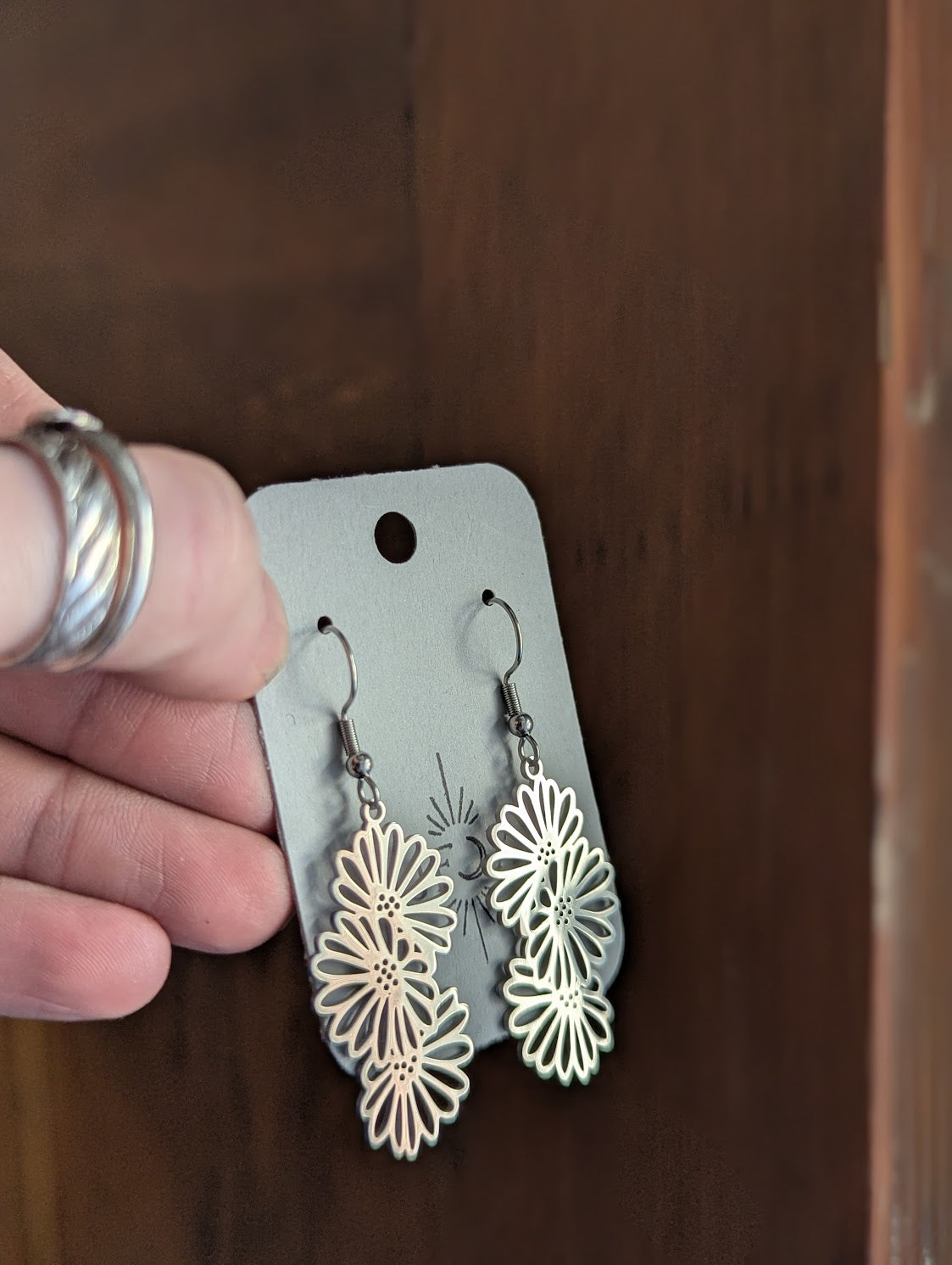 Flower Trio Stainless Steel Earrings (Silver or Gold)