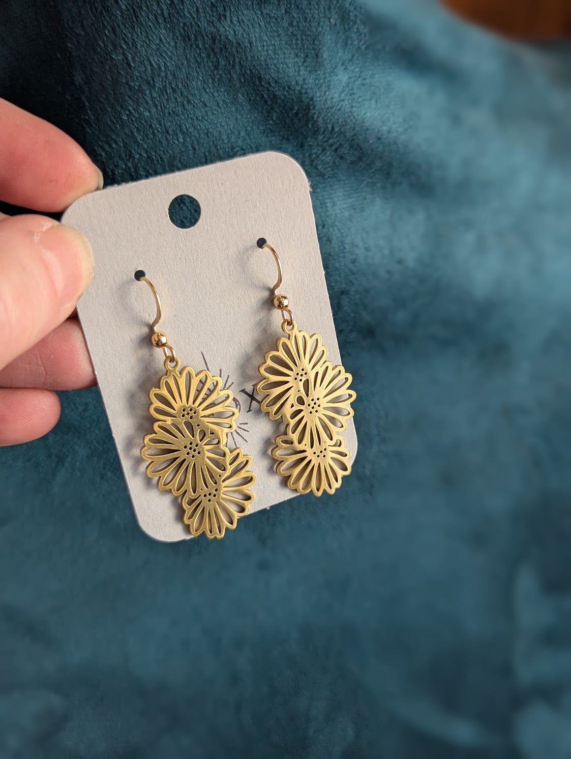 Flower Trio Stainless Steel Earrings (Silver or Gold)