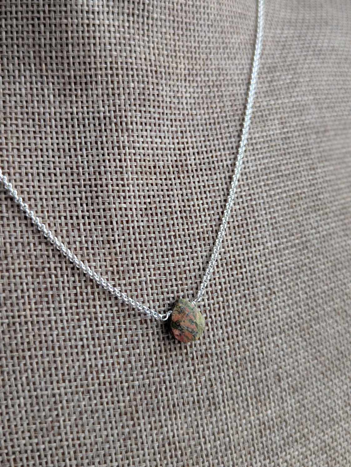 Unakite Tear Drop Sterling Silver