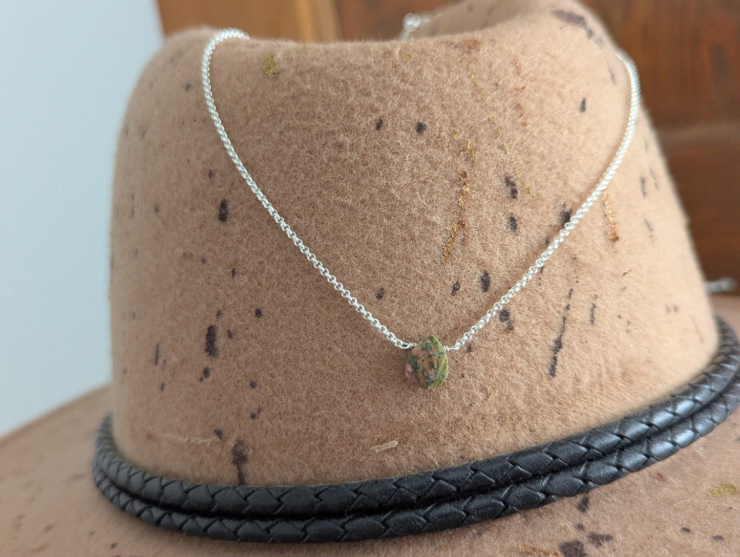 Unakite Tear Drop Sterling Silver