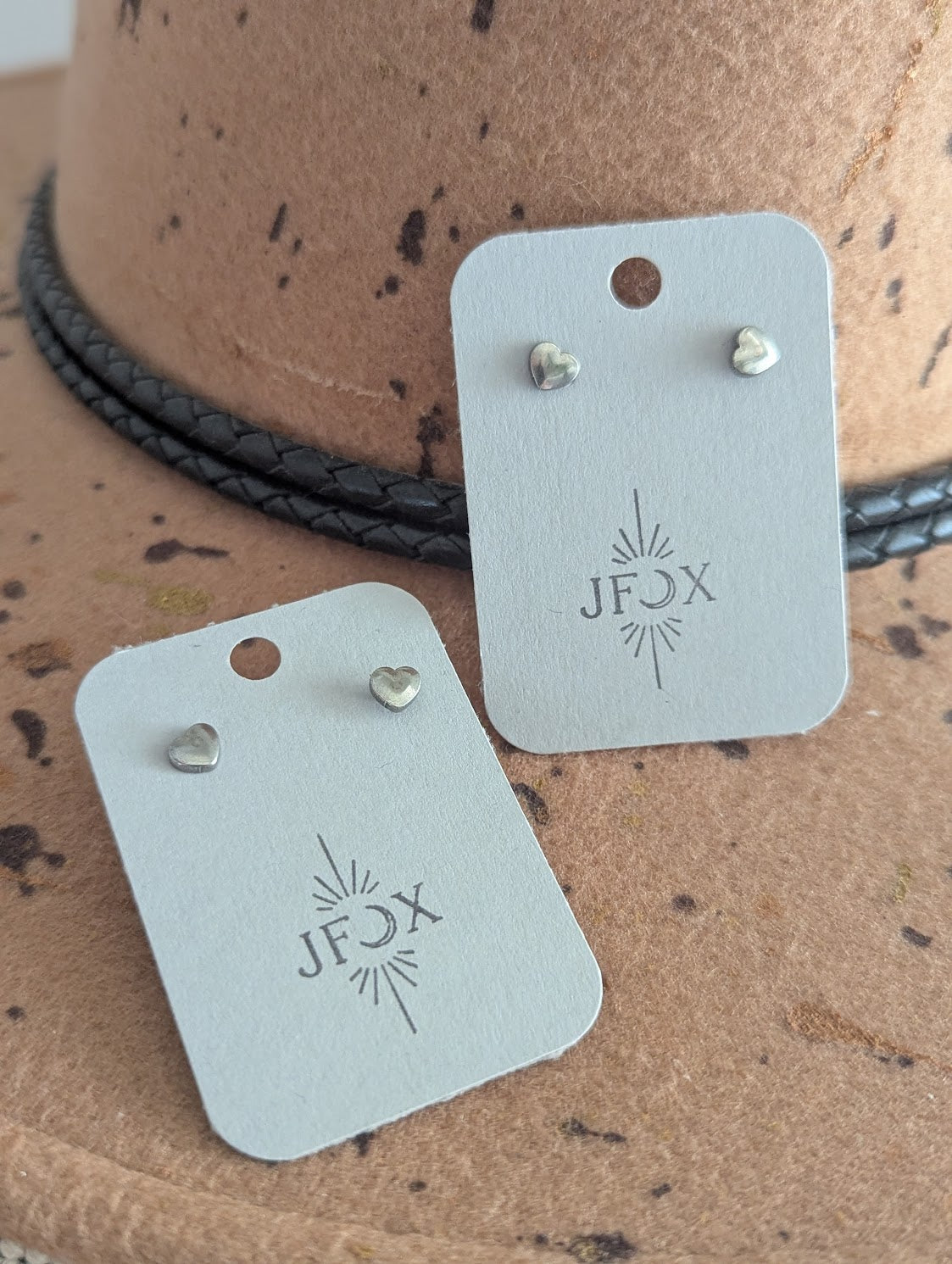 Heart Studs Silver Stainless Steel