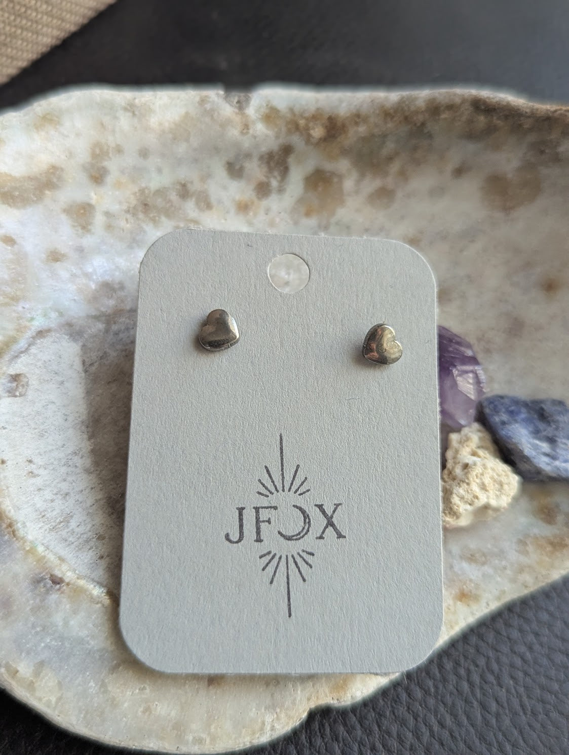 Heart Studs Silver Stainless Steel