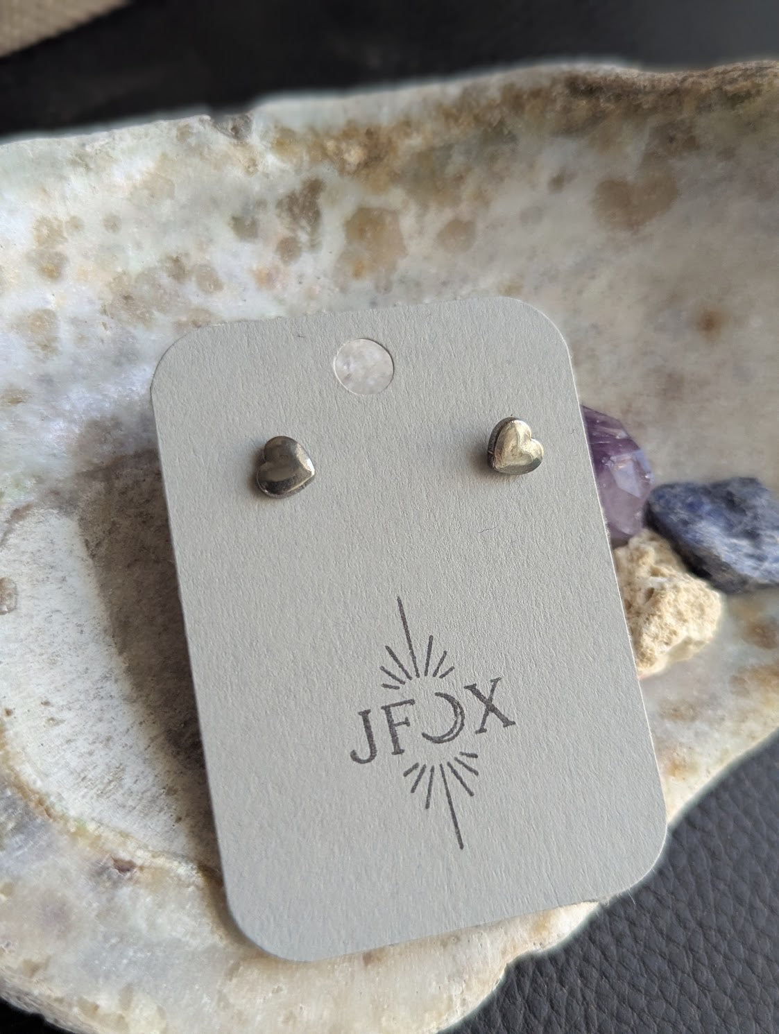 Heart Studs Silver Stainless Steel