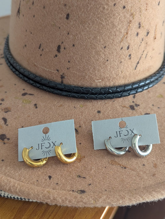 Classic Chunky Hoops (Silver or Gold)