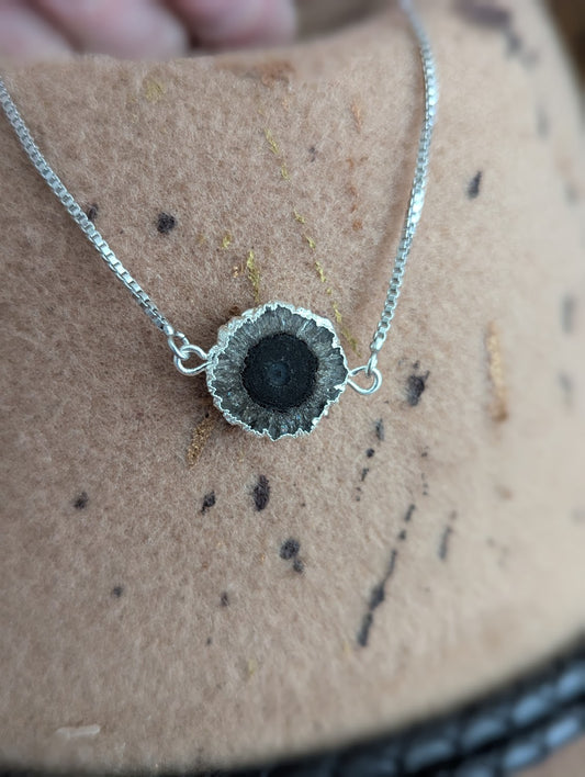 Black Agate Silver Slider Bracelet