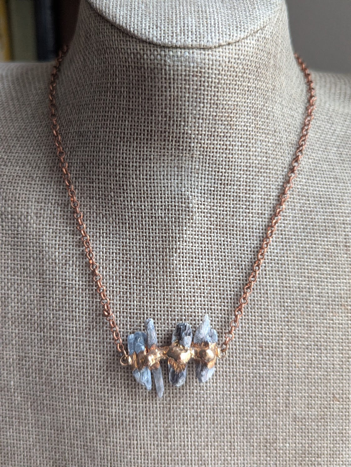 Raw Kyanite Copper Necklace