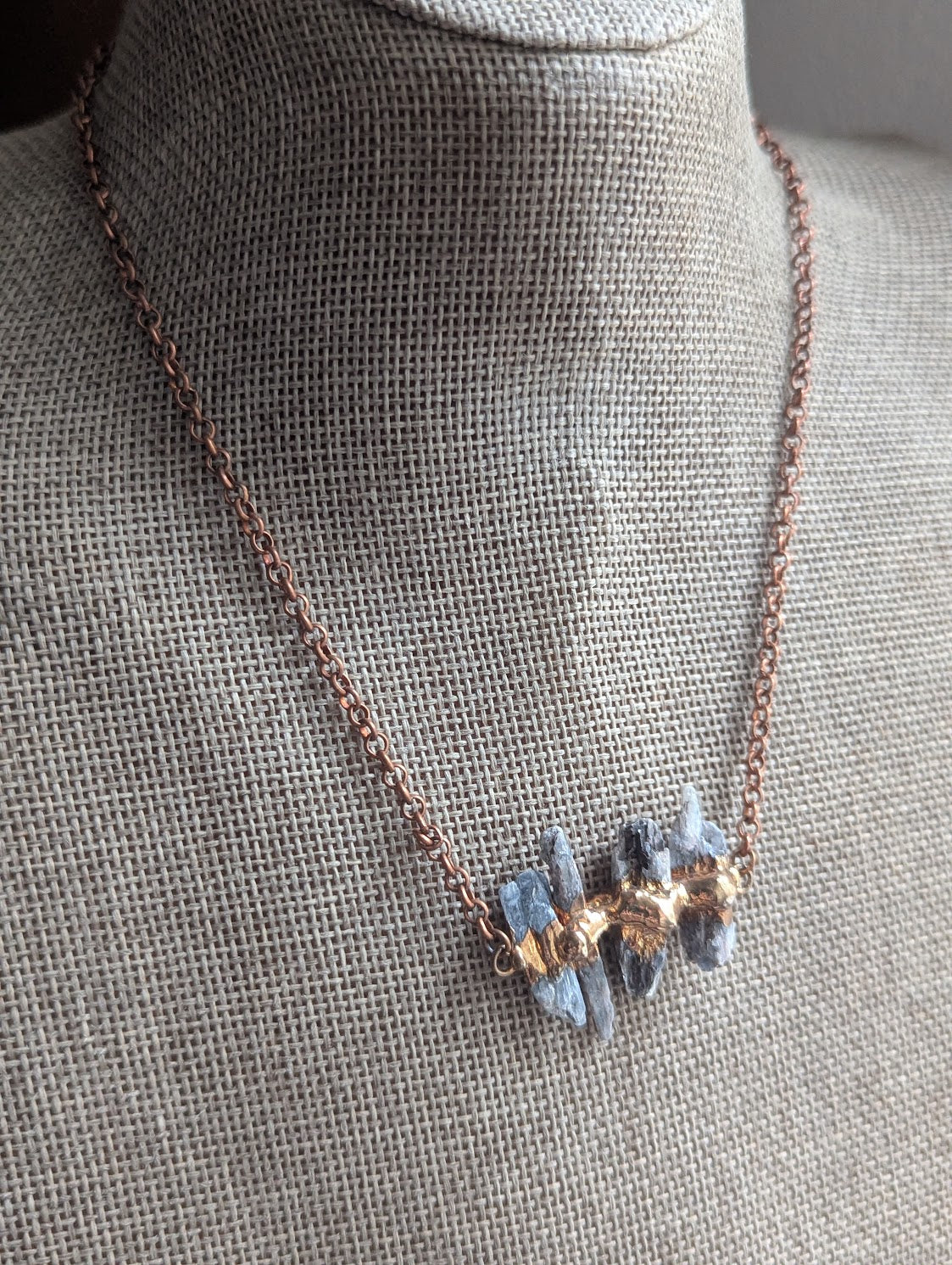 Raw Kyanite Copper Necklace
