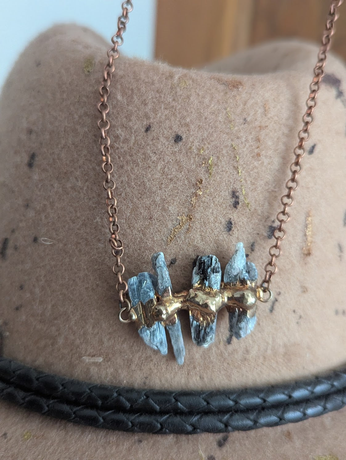 Raw Kyanite Copper Necklace