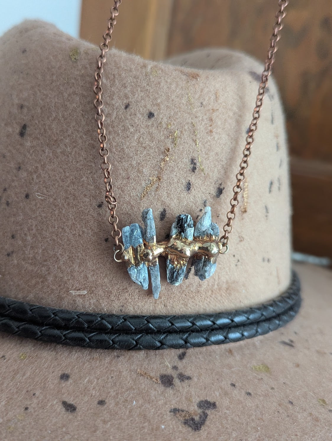Raw Kyanite Copper Necklace