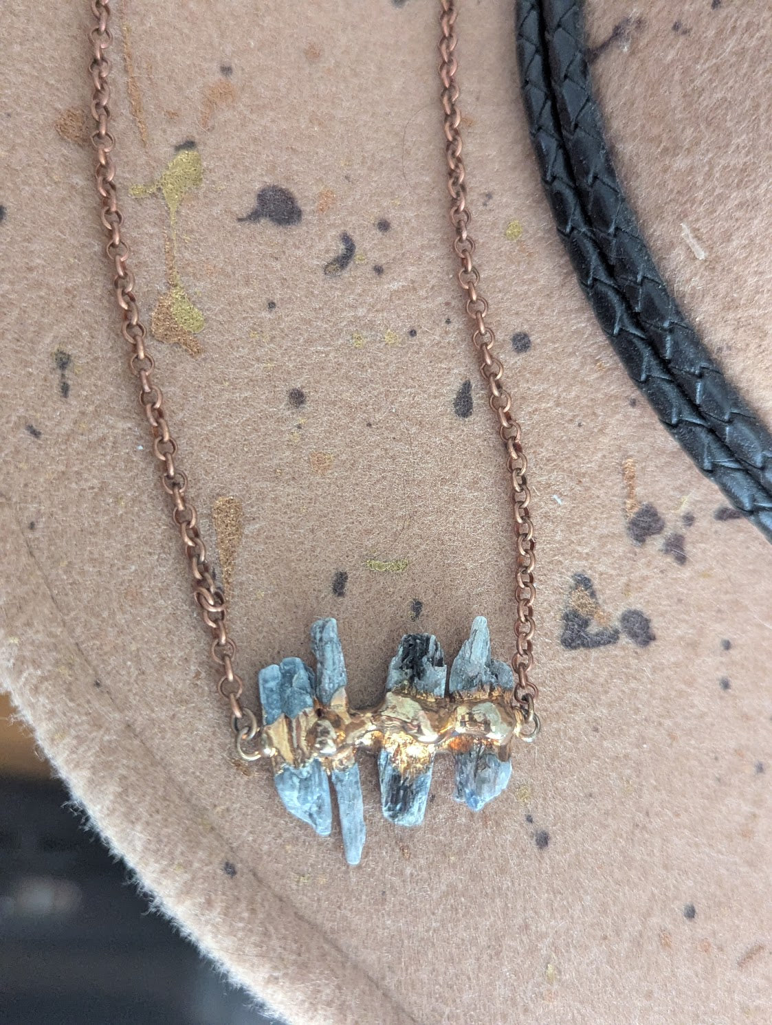 Raw Kyanite Copper Necklace