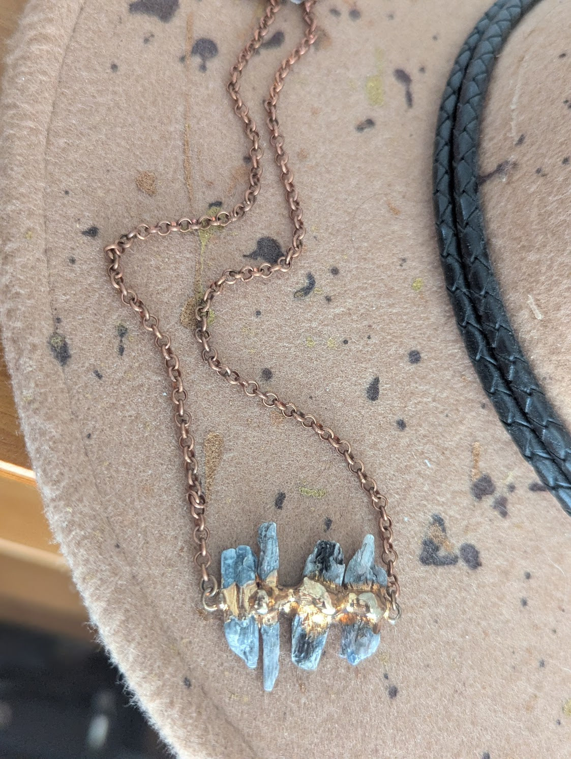 Raw Kyanite Copper Necklace