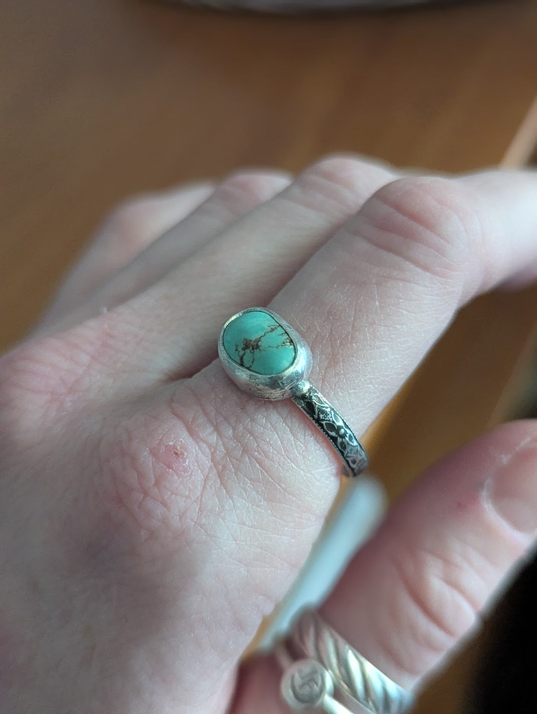 Morenci Turquoise Sterling Silver Ring - Size 11