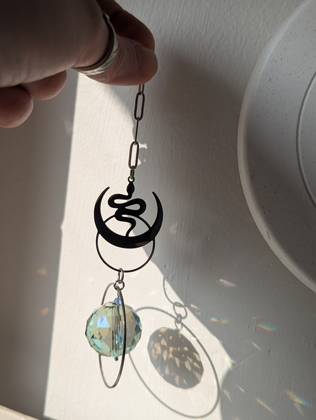 Silver Snake Moon Orbital Sun Catcher