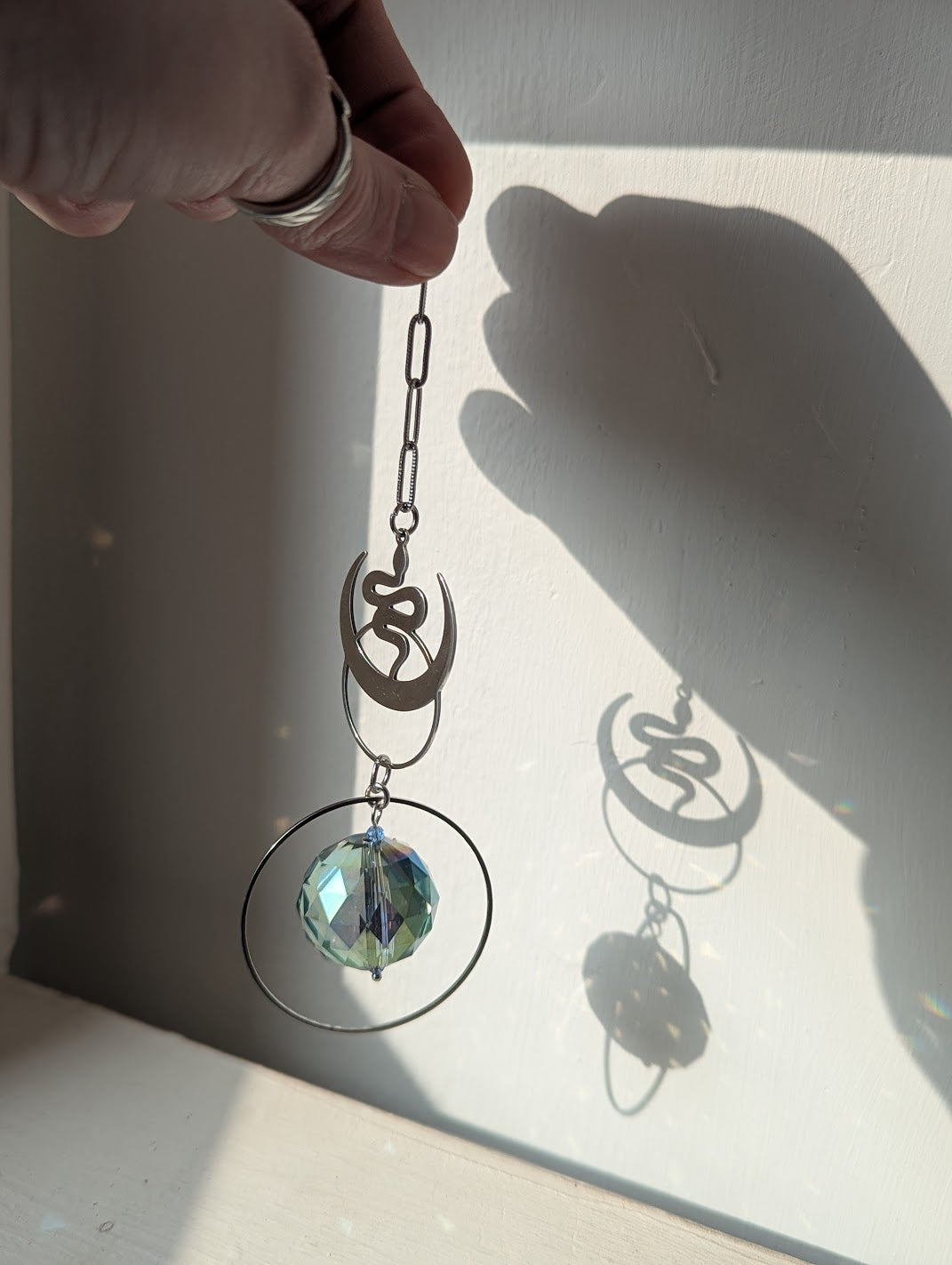 Silver Snake Moon Orbital Sun Catcher