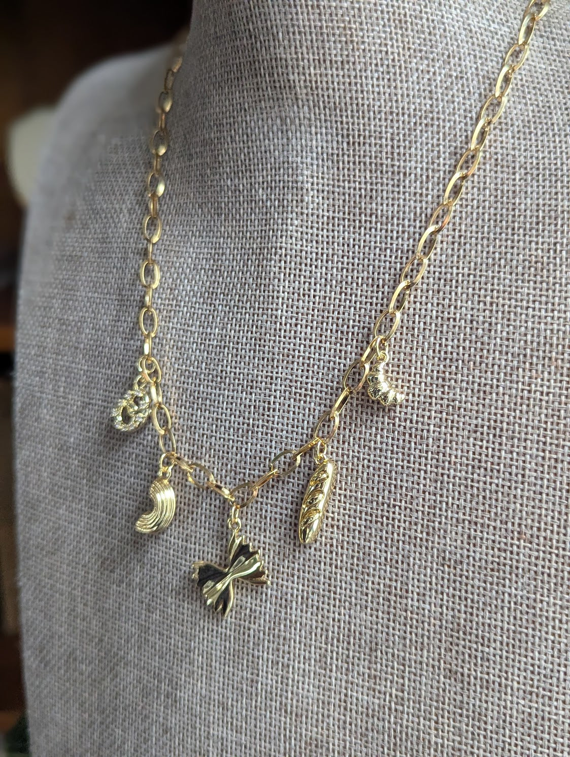 Favorite Foods Gold Charm Necklace