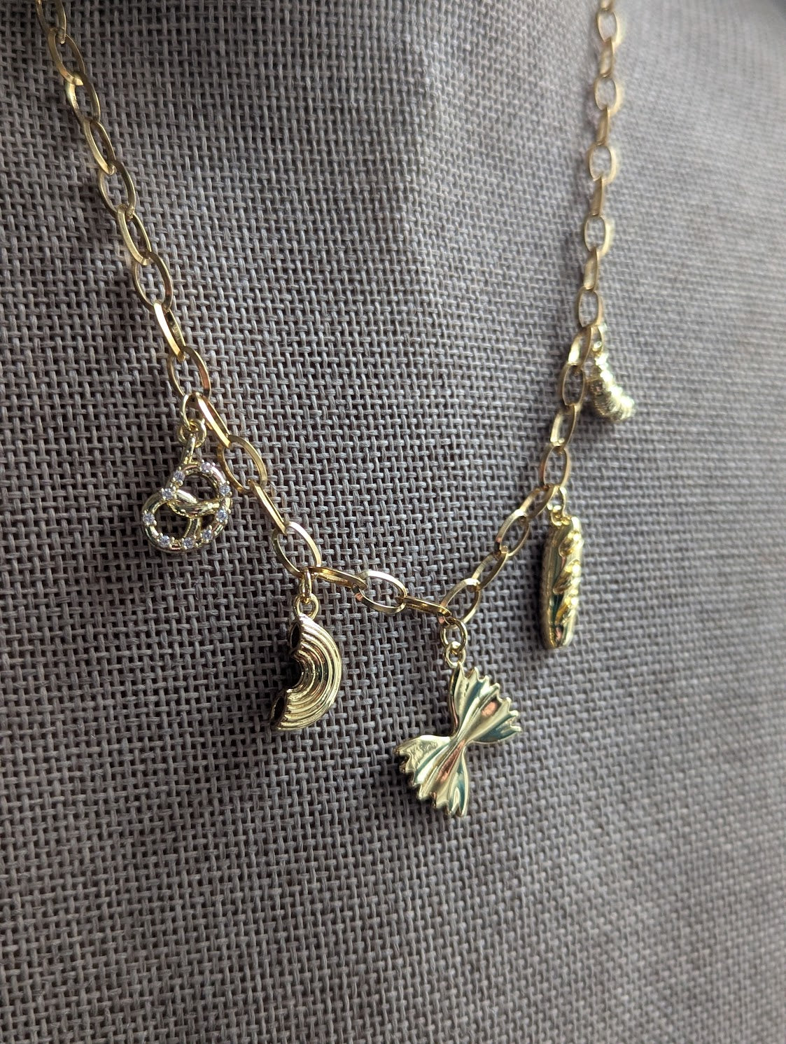 Favorite Foods Gold Charm Necklace