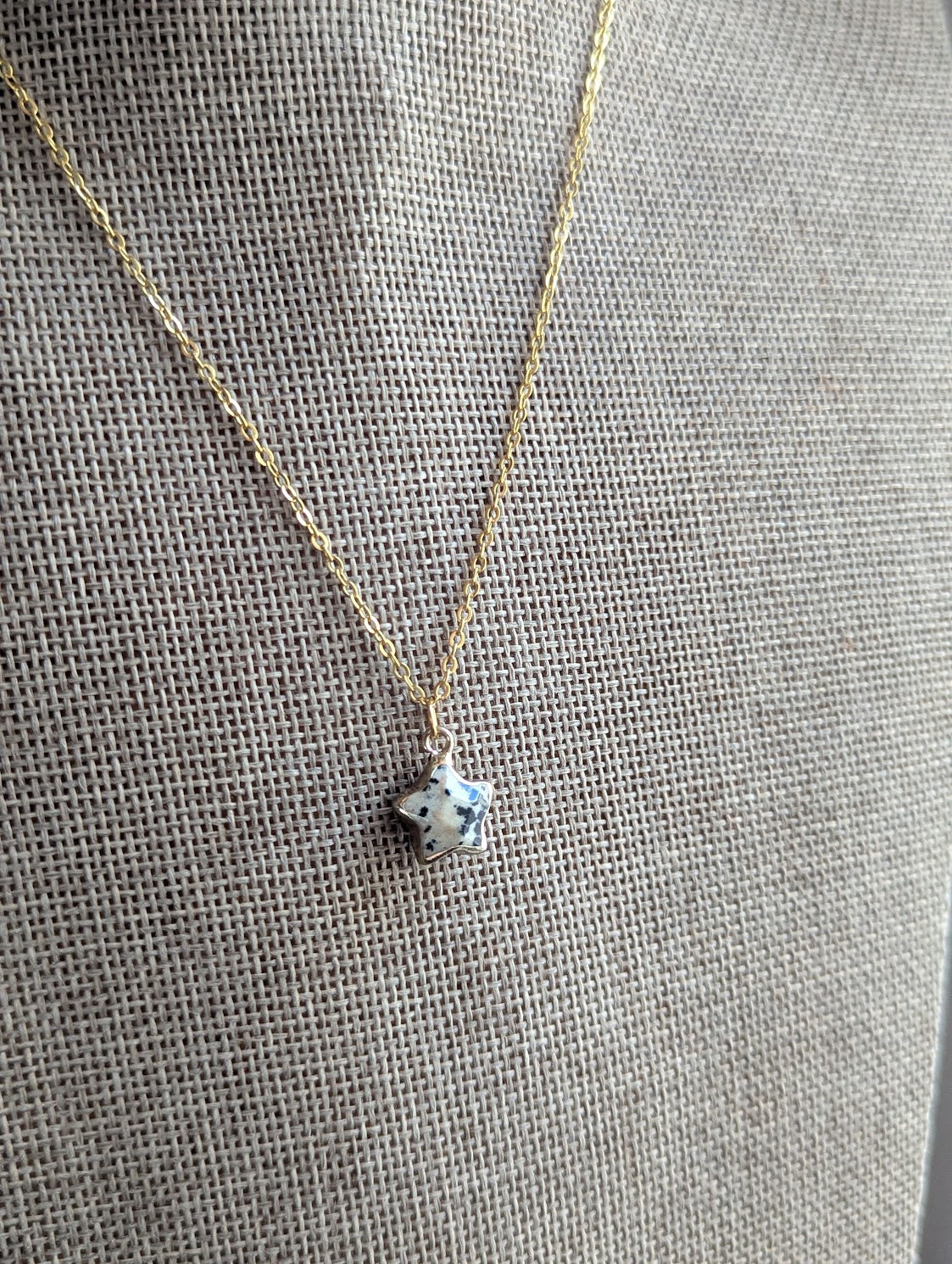 Gemstone Star Gold Stainless Necklace (Various Stone Otions Available)