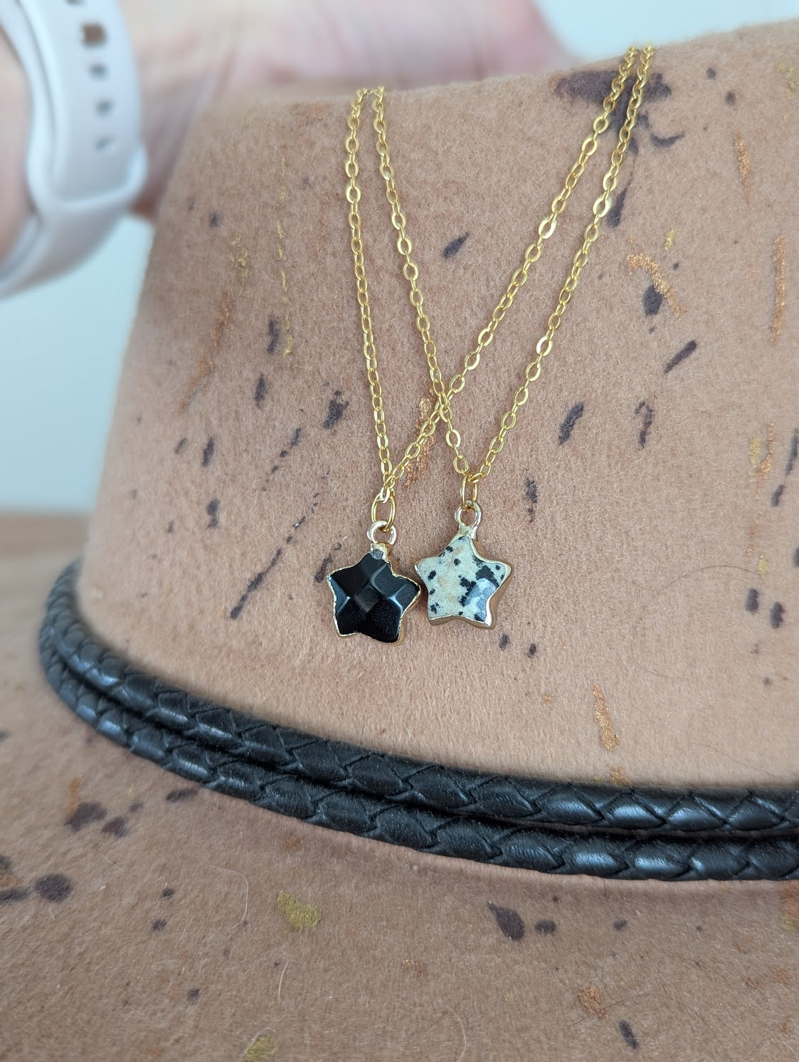 Gemstone Star Gold Stainless Necklace (Various Stone Otions Available)