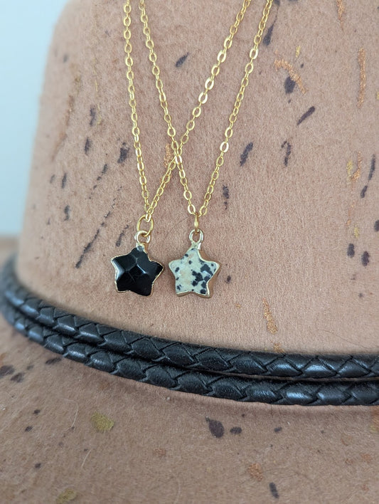 Gemstone Star Gold Stainless Necklace (Various Stone Otions Available)